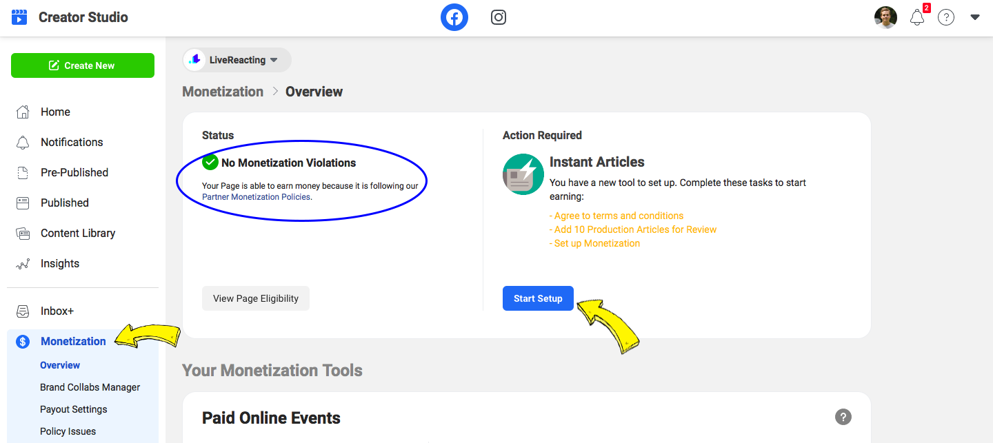 Facebook Live Monetization