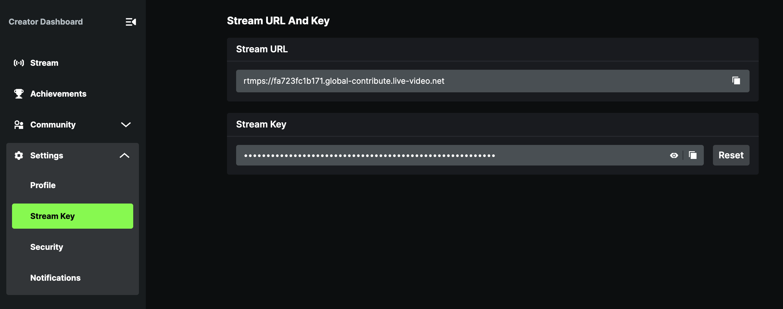 Stream Key