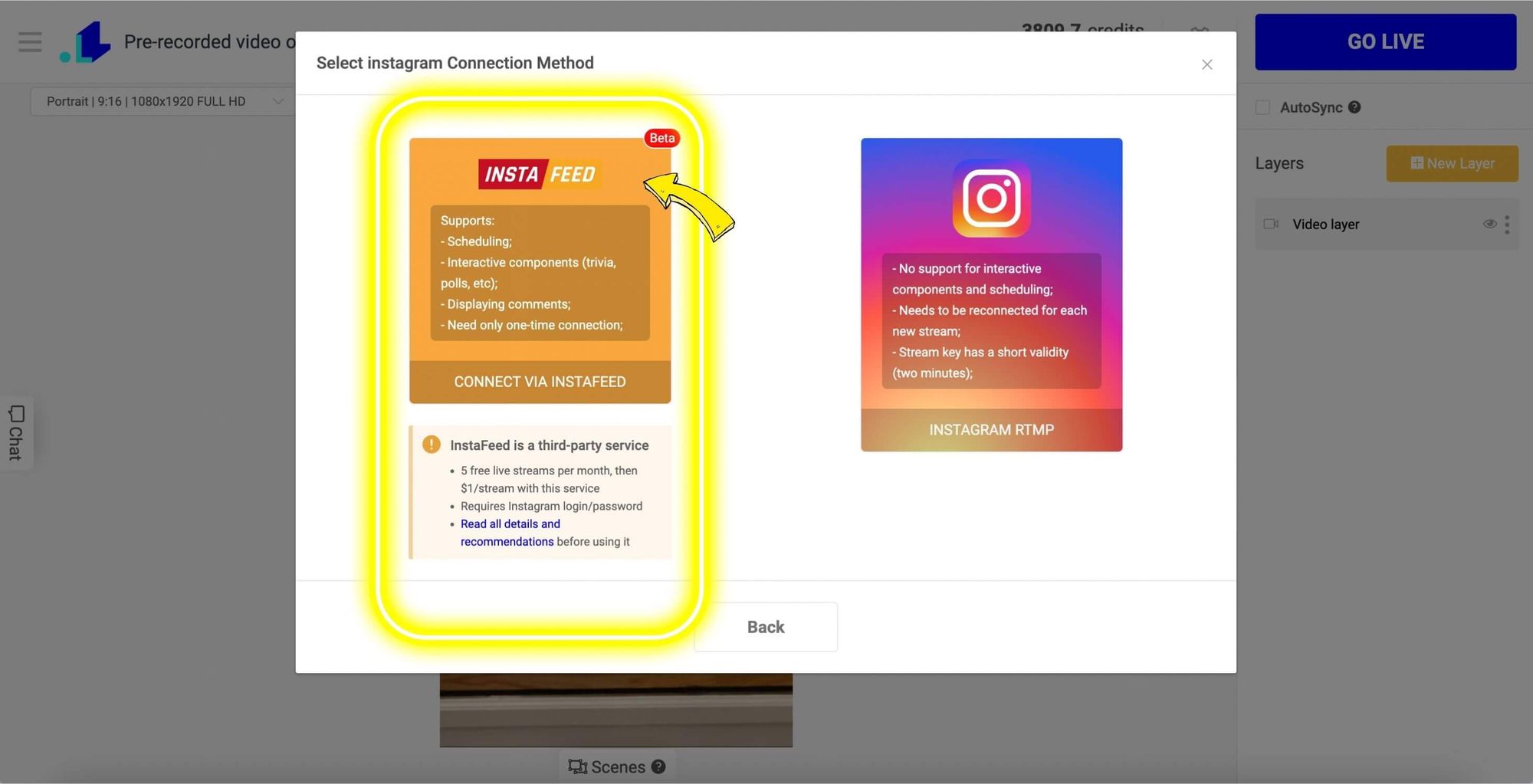 How to GO LIVE with a pre-recorded video on Instagram?