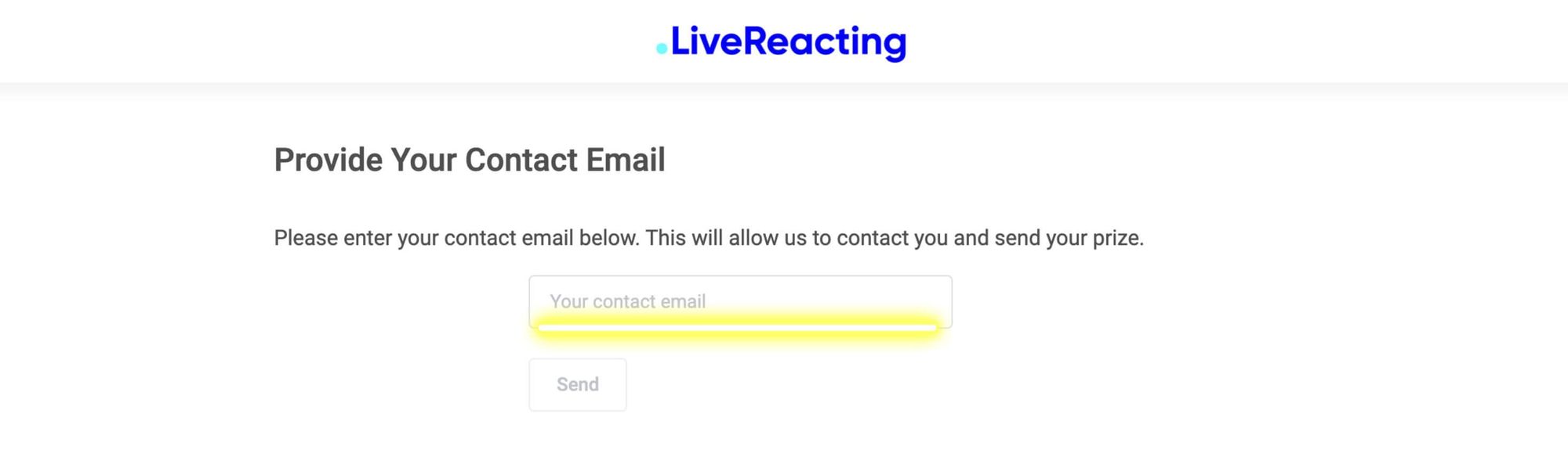 Winner Verification Process: Leave email address