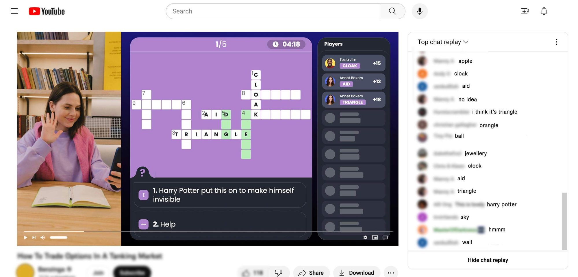 Crossword on Youtube