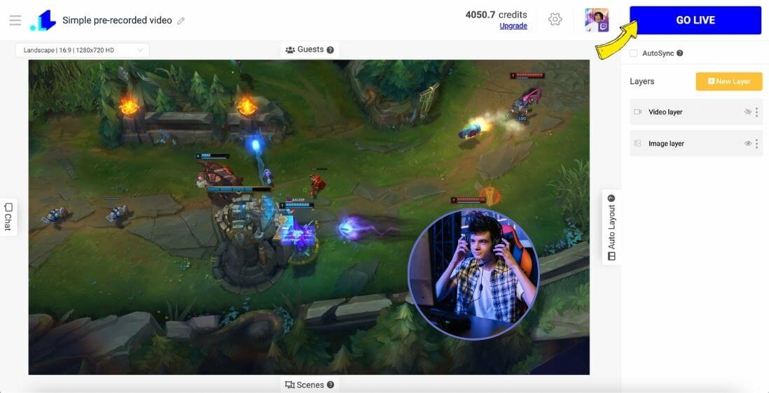 Go live with a pre-recorded Game on Twitch