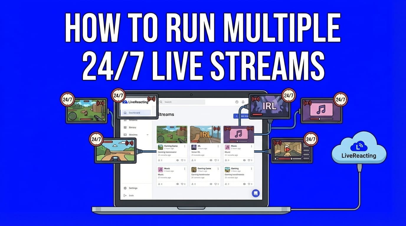 How to Run Multiple 24/7 Live Streams with LiveReacting