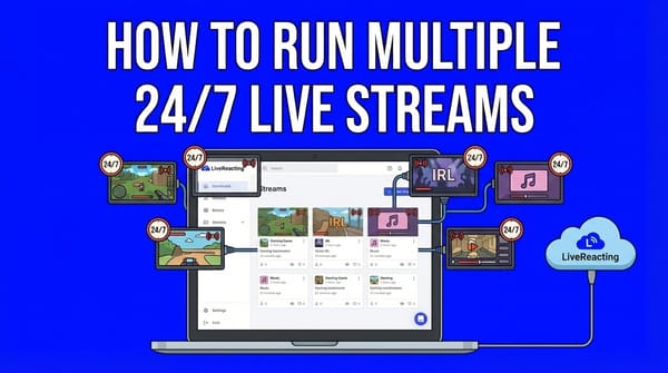 How to Run Multiple 24/7 Live Streams with LiveReacting